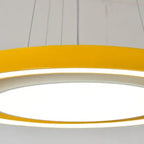 Modern Minimalist Round Iron Aluminum Acrylic LED Island Light Chandelier for Bedside BulbSquare