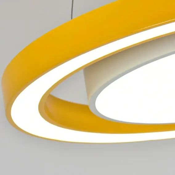 Modern Minimalist Round Iron Aluminum Acrylic LED Island Light Chandelier for Bedside BulbSquare