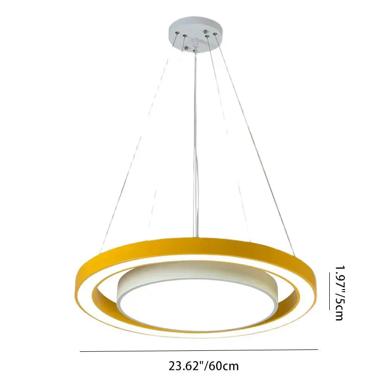 Modern Minimalist Round Iron Aluminum Acrylic LED Island Light Chandelier for Bedside BulbSquare