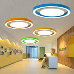 Modern Minimalist Round Iron Aluminum Acrylic LED Island Light Chandelier for Bedside BulbSquare