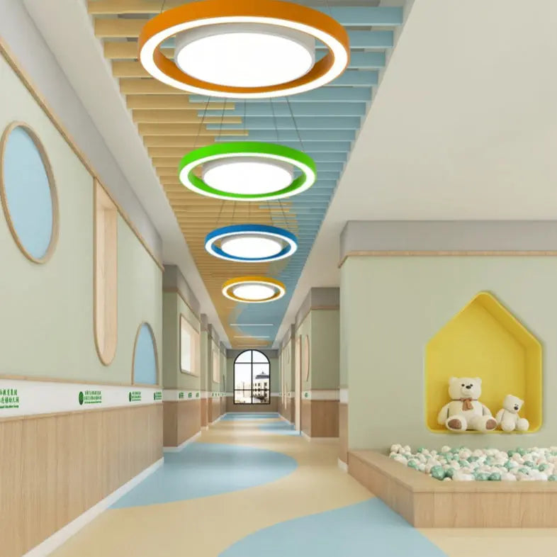 Modern Minimalist Round Iron Aluminum Acrylic LED Island Light Chandelier for Bedside BulbSquare