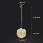 Modern Luxury Iron Crystal Round Ball 1-Light Pendant Light For Living Room