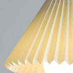 Traditional Japanese Pleated Cone Fabric Wood 1-Light Pendant Light For Living Room