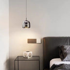 Modern Luxury Cylinder High Transparency Glass Iron LED Pendant Light For Bedroom