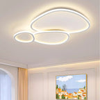 Modern Minimalist Crossing Round Oval Silicone PE LED Flush Mount Ceiling Light For Bedroom