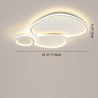 Modern Minimalist Crossing Round Oval Silicone PE LED Flush Mount Ceiling Light For Bedroom