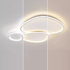 Modern Minimalist Crossing Round Oval Silicone PE LED Flush Mount Ceiling Light For Bedroom