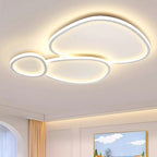 Modern Minimalist Crossing Round Oval Silicone PE LED Flush Mount Ceiling Light For Bedroom