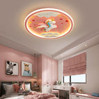 Contemporary Creative Kids Cartoon Airplane Unicorn Iron Acrylic Resin LED Flush Mount Ceiling Light For Bedroom Lumendat