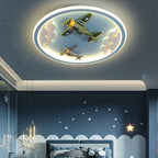 Contemporary Creative Kids Cartoon Airplane Unicorn Iron Acrylic Resin LED Flush Mount Ceiling Light For Bedroom Lumendat