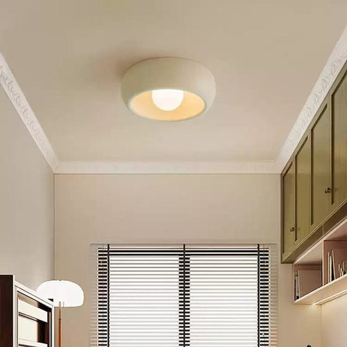 Modern Minimalist Hollow Round Hardware PE LED Flush Mount Ceiling Light For Hallway