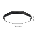 Modern Minimalist Geometric Round Shape Iron Acrylic LED Flush Mount Ceiling Light For Living Room