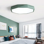 Modern Minimalist Geometric Round Shape Iron Acrylic LED Flush Mount Ceiling Light For Living Room