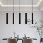 Modern Minimalist Liftable Petal Cylinder Aluminum Track LED Pendant Light For Dining Room