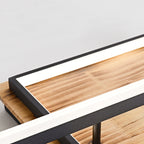 Contemporary Creative Combination Square Rectangular Wood Grain Aluminum Acrylic LED Semi-Flush Mount Ceiling Light For Living Room
