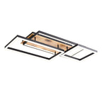 Contemporary Creative Combination Square Rectangular Wood Grain Aluminum Acrylic LED Semi-Flush Mount Ceiling Light For Living Room