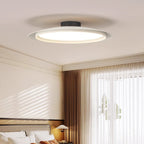 Traditional Japanese Fisherman Hat Shape Iron Acrylic LED Semi-Flush Mount Ceiling Light For Living Room
