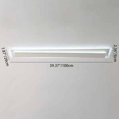 Modern Simplicity Long Strip Acrylic Iron LED Flush Mount Ceiling Light For Living Room