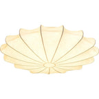 Traditional Japanese Dome Floral Artificial Silk Hardware 1/3-Light Semi-Flush Mount Ceiling Light For Living Room