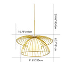 Contemporary Creative Double-Layer Straw Hat Stacking Hardware Acrylic 1-Light Pendant Light For Living Room