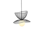 Contemporary Creative Double-Layer Straw Hat Stacking Hardware Acrylic 1-Light Pendant Light For Living Room