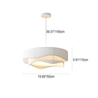 Contemporary Nordic Double Layer Drum Pleated Fabric Iron Acrylic 4/5-Light Pendant Light For Living Room