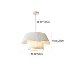 Contemporary Nordic Double Layer Drum Pleated Fabric Iron Acrylic 4/5-Light Pendant Light For Living Room