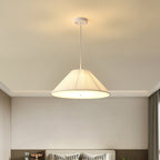 Contemporary Nordic Double Layer Drum Pleated Fabric Iron Acrylic 4/5-Light Pendant Light For Living Room