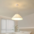 Contemporary Nordic Double Layer Drum Pleated Fabric Iron Acrylic 4/5-Light Pendant Light For Living Room