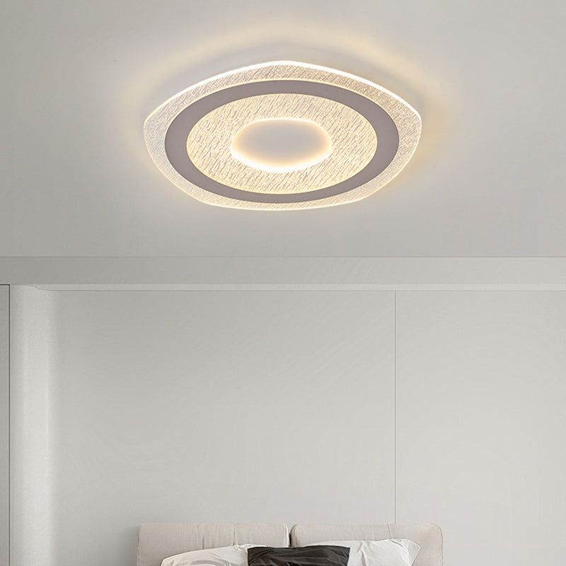 Contemporary Nordic Ice Cracks Irregular Circle Pentagon Triangle Acrylic Iron LED Flush Mount Ceiling Light For Living Room