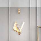 Contemporary Creative Butterfly Acrylic Iron Zinc Alloy LED Pendant Light For Bedroom