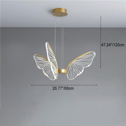 Contemporary Creative Butterfly Acrylic Aluminum Iron LED Pendant Light For Bedroom