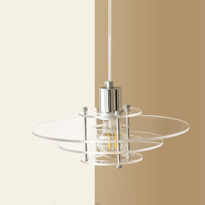 Modern Minimalist Ufo Shape Acrylic Iron 1-light Pendant Light for Bedroom