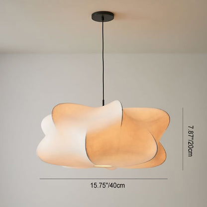 Traditional Japanese Hardware Silk Drum 1-Light Pendant Light For Bedroom
