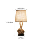 Contemporary Creative Nautical Twisted Rope Knot Drum Shape Fabric Iron 1-Light Table Lamp For Bedroom Lumendat