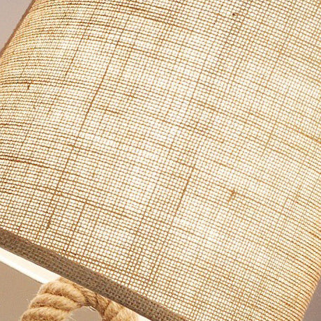 Contemporary Creative Nautical Twisted Rope Knot Drum Shape Fabric Iron 1-Light Table Lamp For Bedroom Lumendat