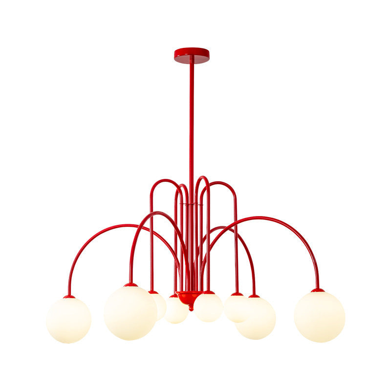 Contemporary Nordic Iron Frame Arm Glass Globe 6/8/12-light Chandeliers for Dining Room BulbSquare