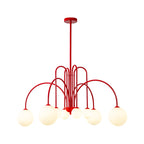 Contemporary Nordic Iron Frame Arm Glass Globe 6/8/12-light Chandeliers for Dining Room BulbSquare