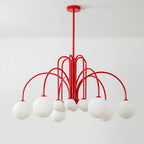 Contemporary Nordic Iron Frame Arm Glass Globe 6/8/12-light Chandeliers for Dining Room BulbSquare