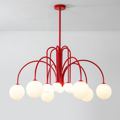 Contemporary Nordic Iron Frame Arm Glass Globe 6/8/12-light Chandeliers for Dining Room