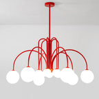 Contemporary Nordic Iron Frame Arm Glass Globe 6/8/12-light Chandeliers for Dining Room BulbSquare