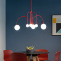Contemporary Nordic Iron Frame Arm Glass Globe 6/8/12-light Chandeliers for Dining Room BulbSquare