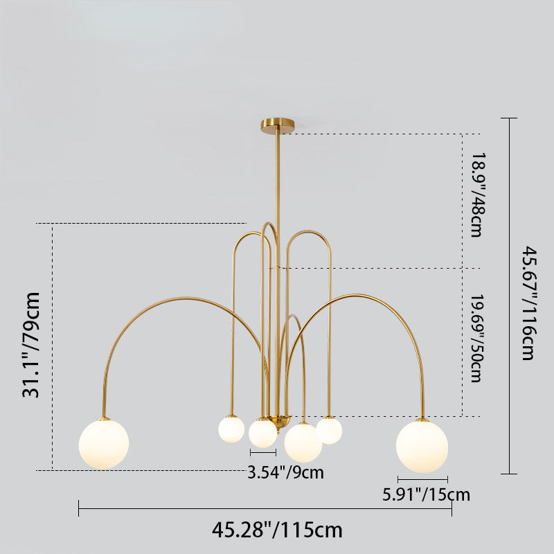 Contemporary Nordic Iron Frame Arm Glass Globe 6/8/12-light Chandeliers for Dining Room BulbSquare