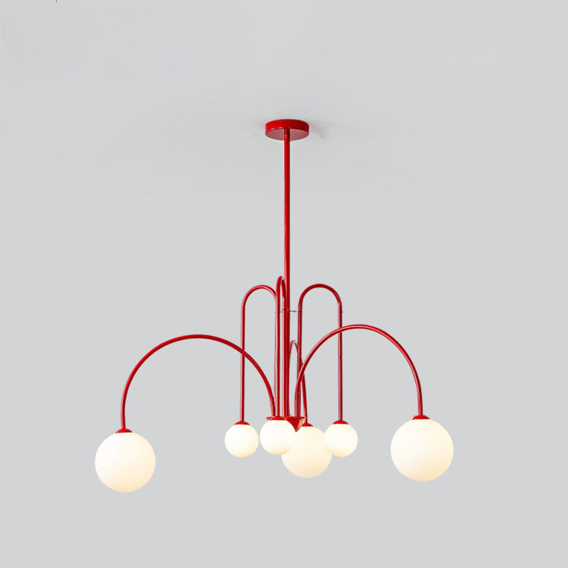 Contemporary Nordic Iron Frame Arm Glass Globe 6/8/12-light Chandeliers for Dining Room BulbSquare