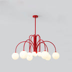 Contemporary Nordic Iron Frame Arm Glass Globe 6/8/12-light Chandeliers for Dining Room BulbSquare