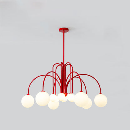 Contemporary Nordic Iron Frame Arm Glass Globe 6/8/12-light Chandeliers for Dining Room