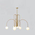Contemporary Nordic Iron Frame Arm Glass Globe 6/8/12-light Chandeliers for Dining Room BulbSquare
