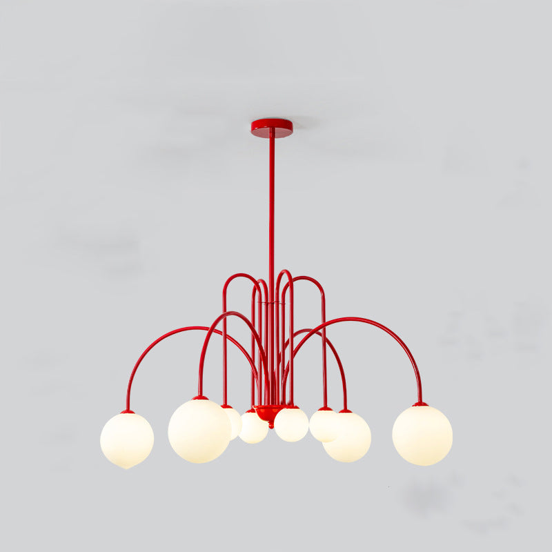 Contemporary Nordic Iron Frame Arm Glass Globe 6/8/12-light Chandeliers for Dining Room BulbSquare