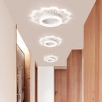 Contemporary Nordic Round Flower Iron Acrylic LED Flush Mount Ceiling Light For Hallway
