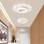Contemporary Nordic Round Flower Iron Acrylic LED Flush Mount Ceiling Light For Hallway